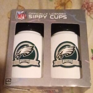 NFL Eagles White and Green Sippy Cups